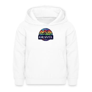 Gravel Ride Sunset Cyclist - Kinder Hoodie - Weiß - Vorne - AI Model Kid Female (0cm)