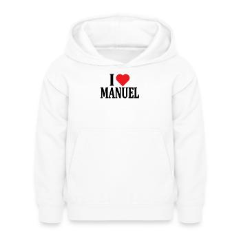 t-shirt I love Manuel t-shirt idée cadeau - Sweat à capuche Enfant - blanc - Devant - AI Model Kid Female (0cm)