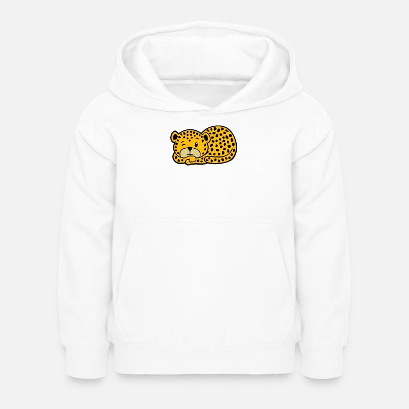Léopard qui dort - Sweat à capuche Enfant - blanc