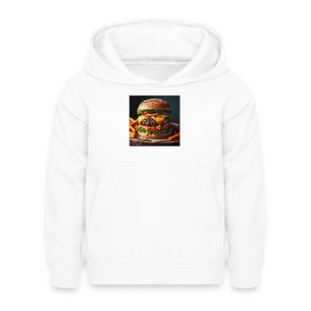 Voller Burger - Kinder Hoodie - Weiß - Vorne - AI Model Kid Female (0cm)