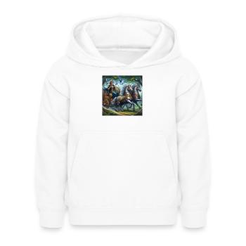 Königin Boudicca in der Schlacht - Kinder Hoodie - Weiß - Vorne - AI Model Kid Female (0cm)
