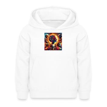 Crânes de fleurs vibrantes et chlorols - Sweat à capuche Enfant - blanc - Devant - AI Model Kid Female (0cm)