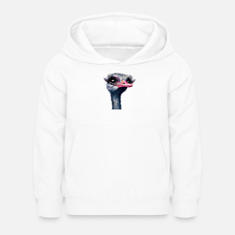Maquillage d’autruche - Sweat à capuche Enfant - blanc