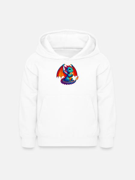 Drache - Kinder Hoodie - Weiß