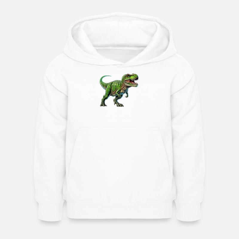Dinosauro - Felpa con cappuccio per bambini - bianco