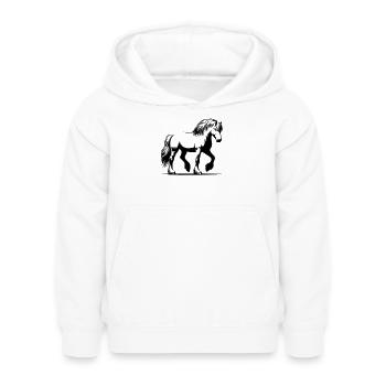 Pferd Isländer Islandpony Islandpferd - Kinder Hoodie - Weiß - Vorne - AI Model Kid Female (0cm)