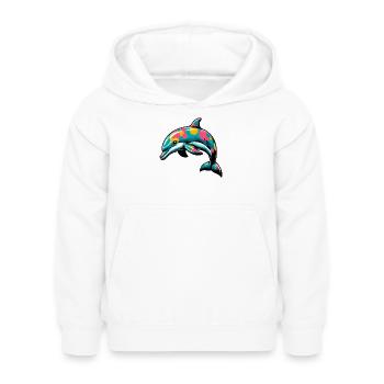 Delfin - Kinder Hoodie - Weiß - Vorne - AI Model Kid Female (0cm)