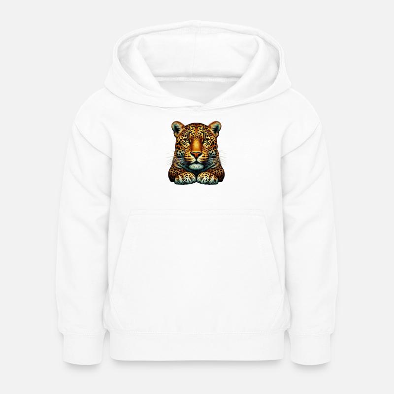 Leopard - Kinder Hoodie - Weiß
