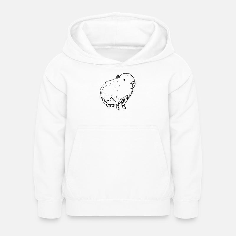 Abstrait Kapybara Noir - Sweat à capuche Enfant - blanc