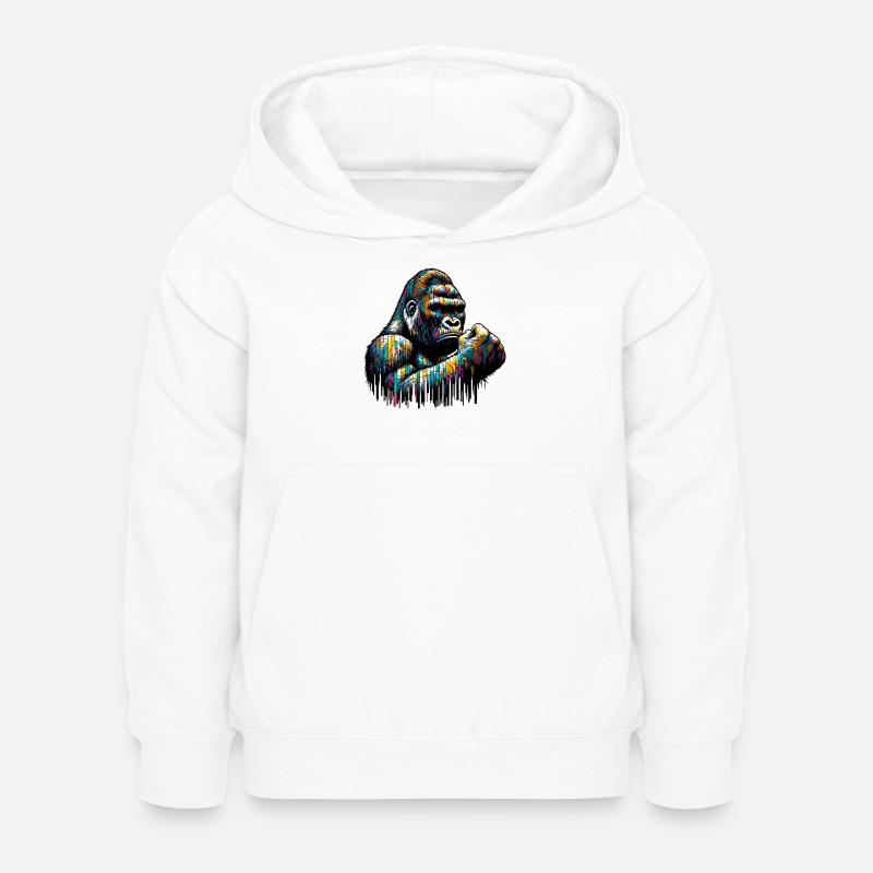Gorilla - Felpa con cappuccio per bambini - bianco