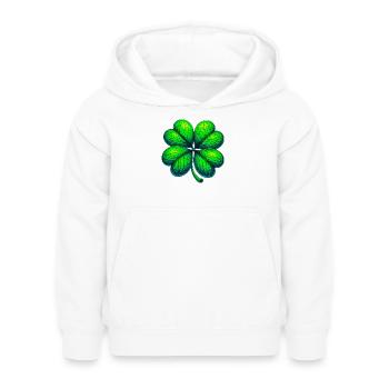 Trèfle à quatre feuilles - Sweat à capuche Enfant - blanc - Devant - AI Model Kid Female (0cm)