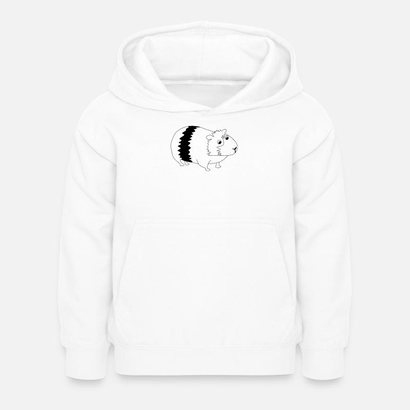 Cochon d’Inde - graphique noir et blanc - Sweat à capuche Enfant - blanc