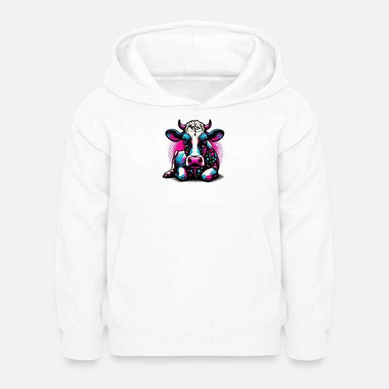 Kuh - Kinder Hoodie - Weiß