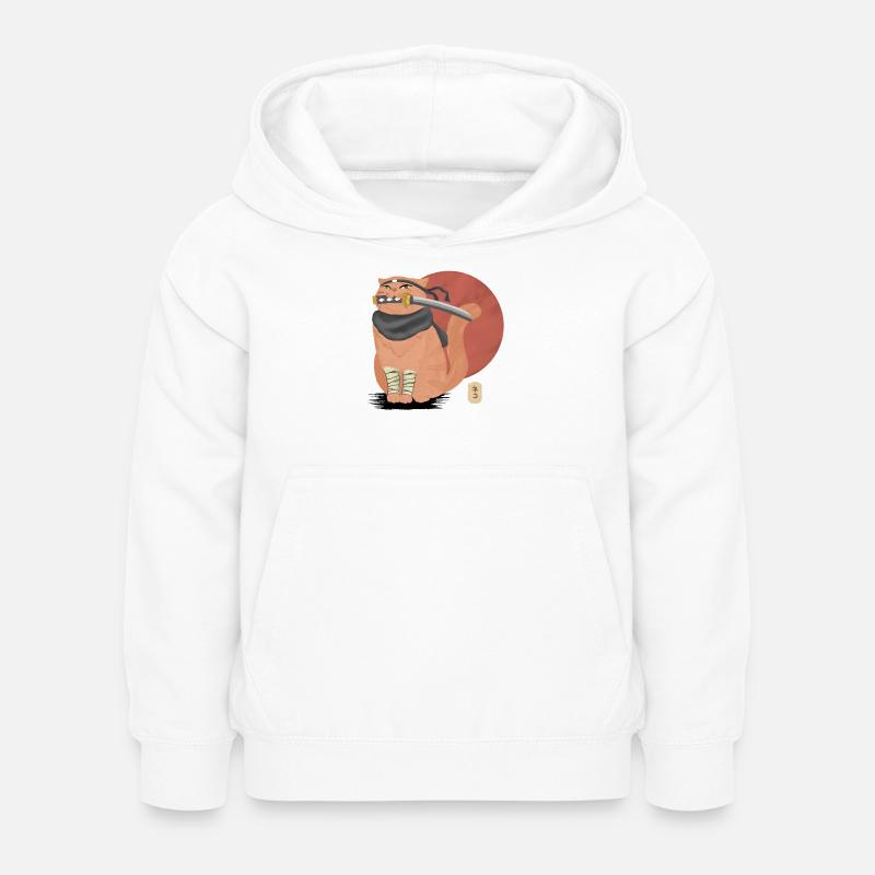 Chat samouraï avec Katana - Sweat à capuche Enfant - blanc