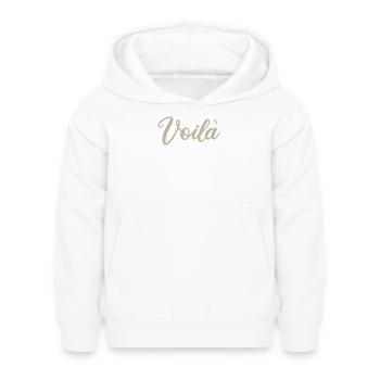 Voila Manuscrit Script Design - Sweat à capuche Enfant - blanc - Devant - AI Model Kid Female (0cm)