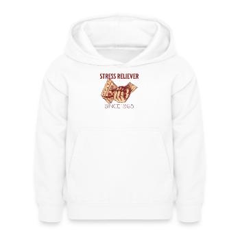 Stress reliever - Kinder Hoodie - Weiß - Vorne - AI Model Kid Female (0cm)