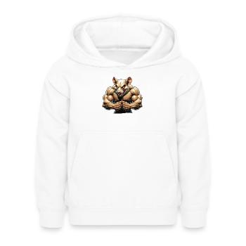 Illustration de rongeur anthropomorphe féroce - Sweat à capuche Enfant - blanc - Devant - AI Model Kid Female (0cm)