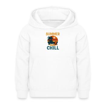 Summer & Chill - Kinder Hoodie - Weiß - Vorne - AI Model Kid Female (0cm)