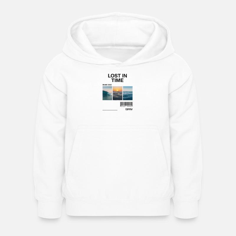 Lost Time: Miami Waves Triptych - Kids Hoodie - white