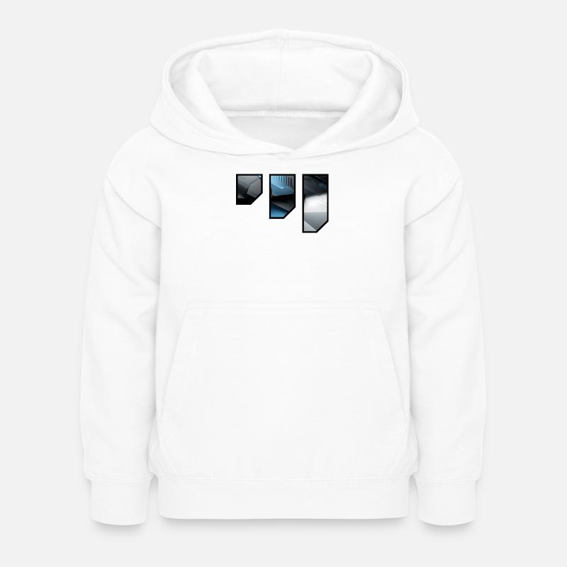 futuristisk techno abstrakt mönster - Luvtröja barn - vit