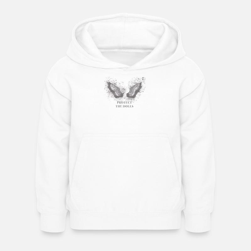 Angelwings, Proteggi le bambole, Ali d'angelo, LGBT - Felpa con cappuccio per bambini - bianco
