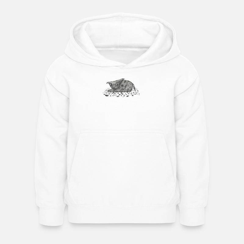 Chat Grim - Sweat à capuche Enfant - blanc