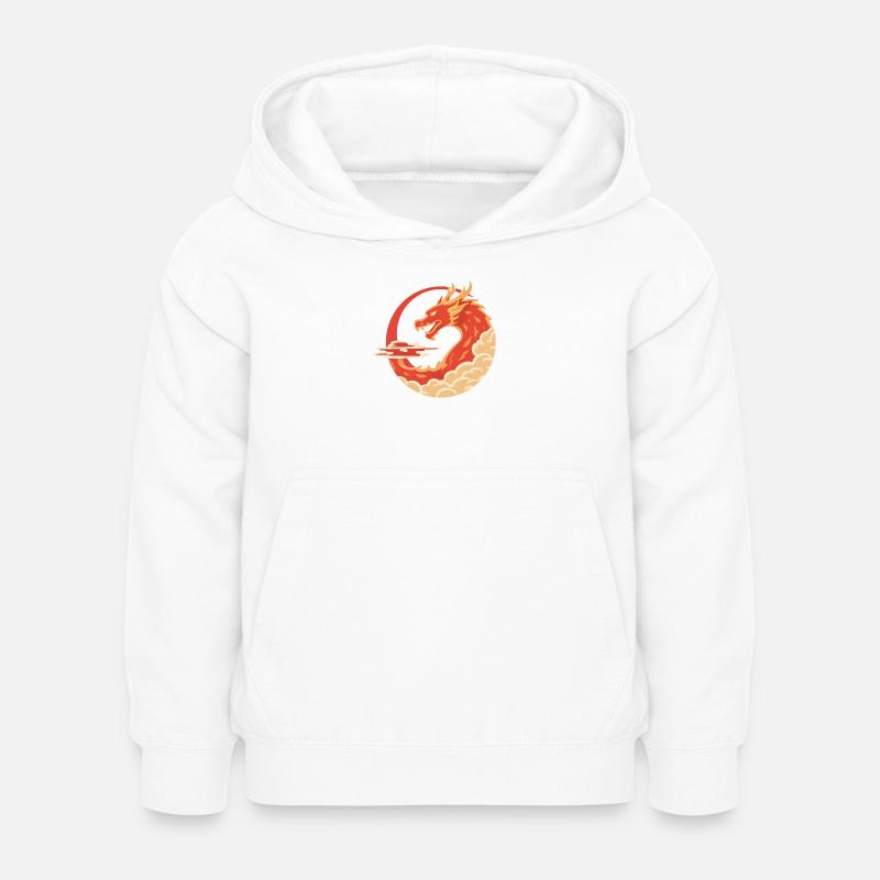 Balançoire Dragon Ardent - Chinese Design Dragon - Sweat à capuche Enfant - blanc