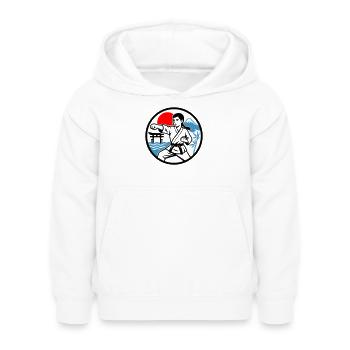 Karate and Nature - Kids Hoodie - white - Front - AI Model Kid Female (0cm)