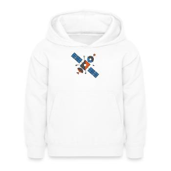 Satellites géométriques futuristes - Sweat à capuche Enfant - blanc - Devant - AI Model Kid Female (0cm)