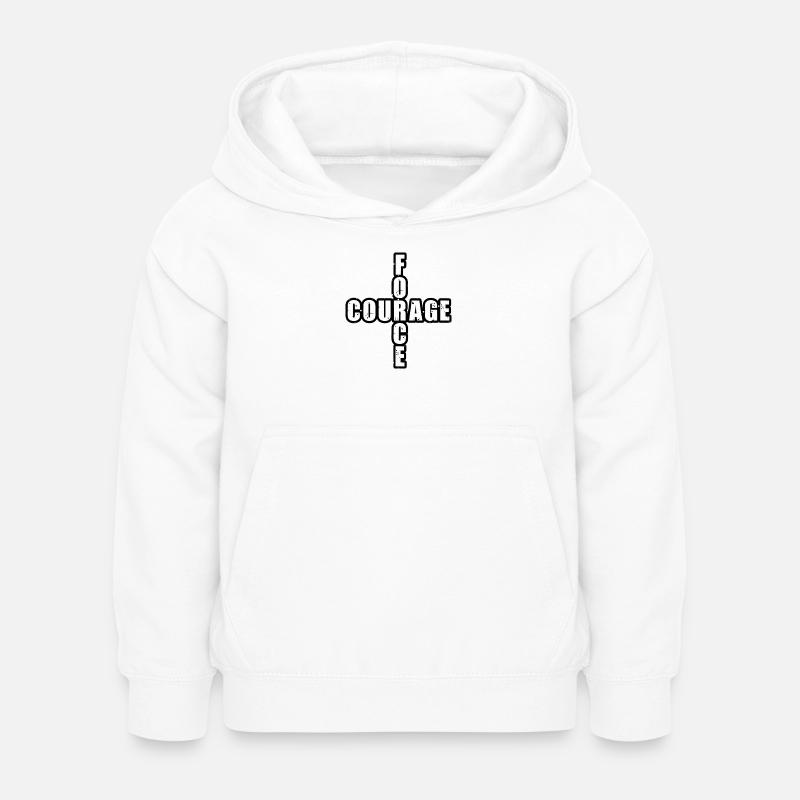 FORCE & COURAGE !  - Sweat à capuche Enfant - blanc