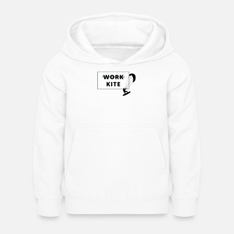 Kitesurf, pas de travail - kite - Sweat à capuche Enfant - blanc