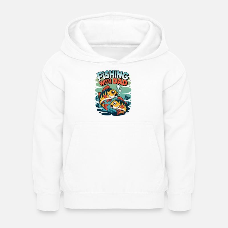 Pêcher avec papa - Sweat à capuche Enfant - blanc