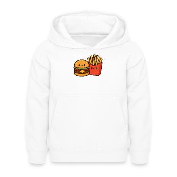 Kawaii Burger & Fries Duo - Sweat à capuche Enfant - blanc - Devant - AI Model Kid Female (0cm)