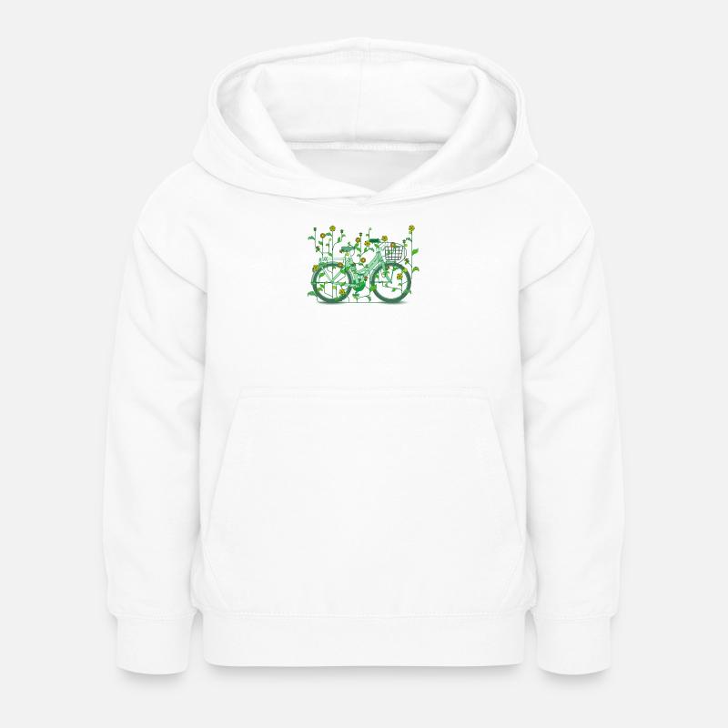 Kukkapyörä - Bloomy Bicycle - Lasten huppari - valkoinen