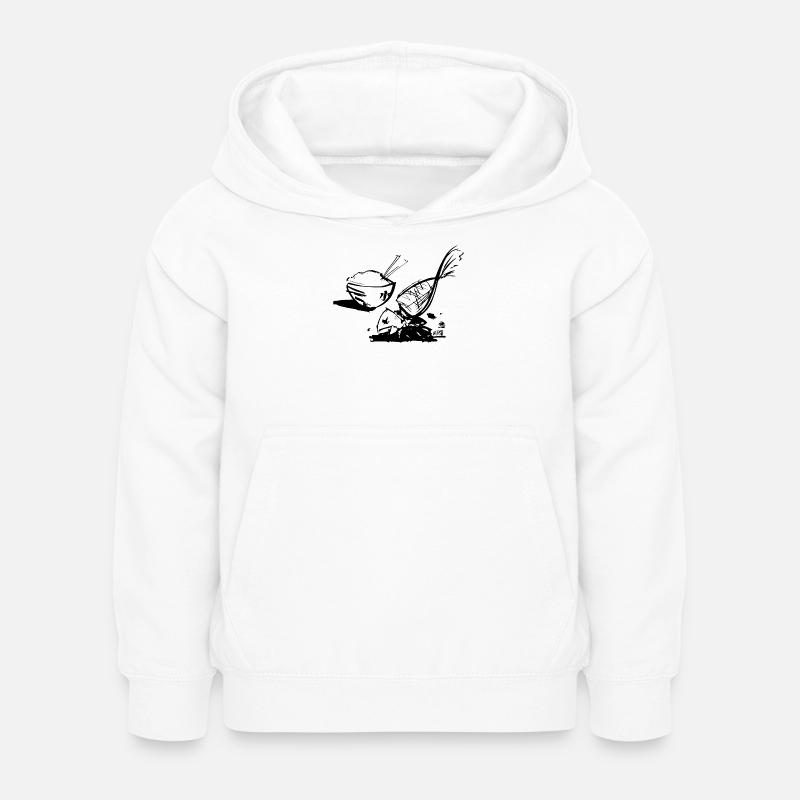 Poisson et riz - Sweat à capuche Enfant - blanc