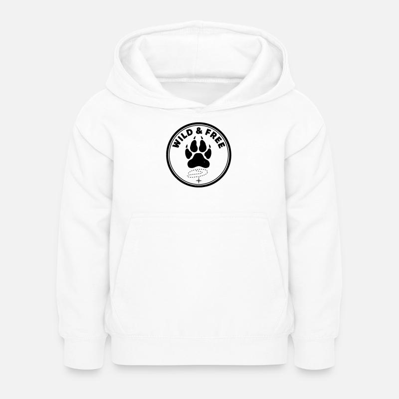 Sauvage et libre - Sweat à capuche Enfant - blanc