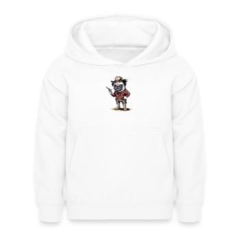 Pug Cowboy - Funny Dog T-Shirt - Kids Hoodie - white - Front - AI Model Kid Female (0cm)