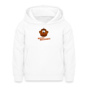 BIZZY BIZZNESS - Kinder Hoodie - Weiß - Vorne - AI Model Kid Female (0cm)
