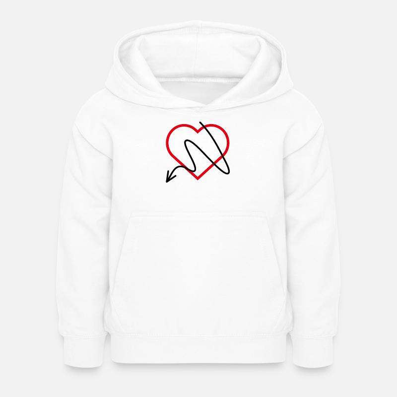 Coeur rouge avec flèche - Sweat à capuche Enfant - blanc