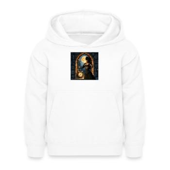 Lune victorienne dans la tour de pierre - Sweat à capuche Enfant - blanc - Devant - AI Model Kid Female (0cm)
