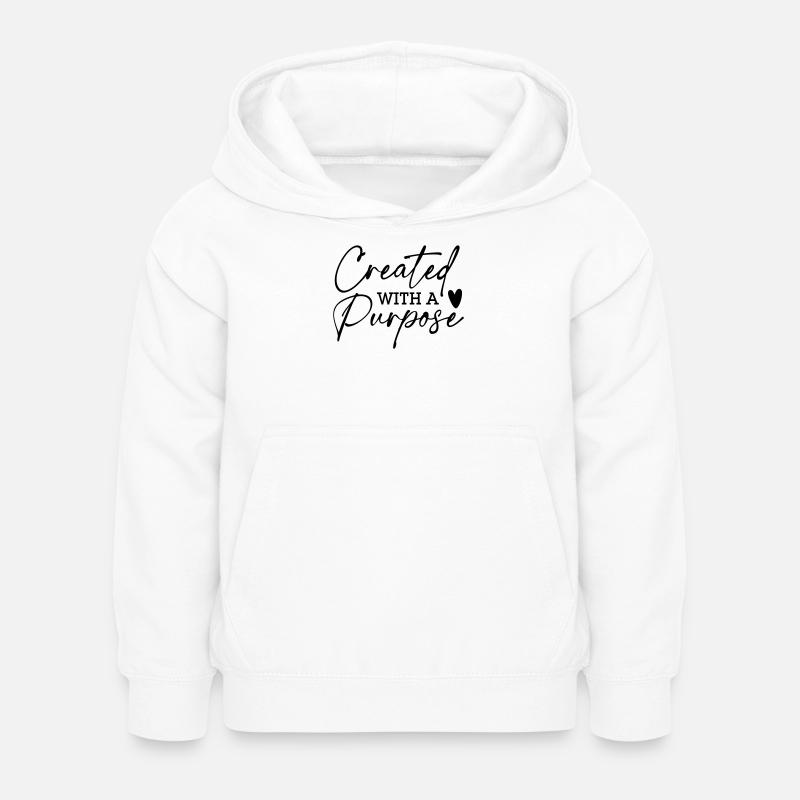 Createtd with a Purpose - Kids Hoodie - white