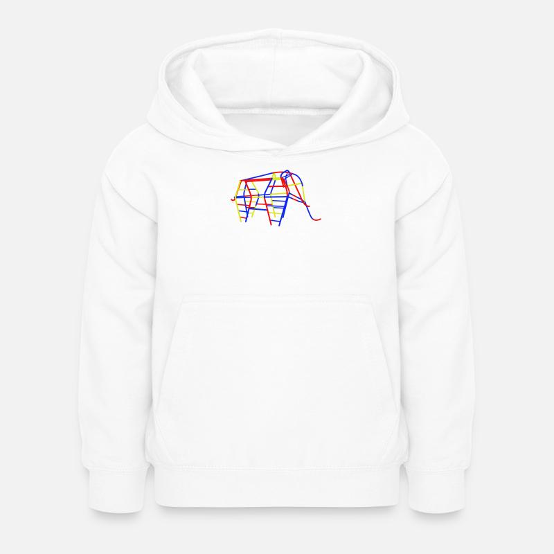 GDR Climbing Elephant - Kids Hoodie - white