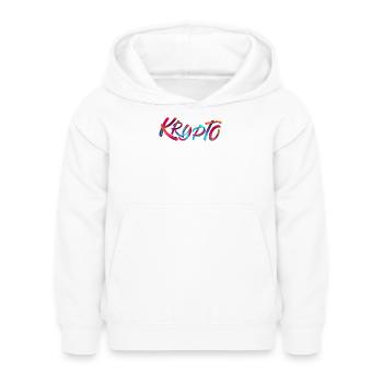 Krypto / Crypto - Kinder Hoodie - Weiß - Vorne - AI Model Kid Female (0cm)
