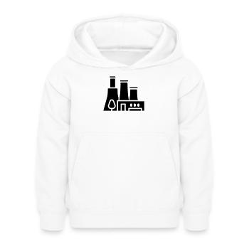 usine écologique - Sweat à capuche Enfant - blanc - Devant - AI Model Kid Female (0cm)