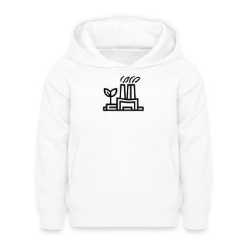 usine écologique - Sweat à capuche Enfant - blanc - Devant - AI Model Kid Female (0cm)