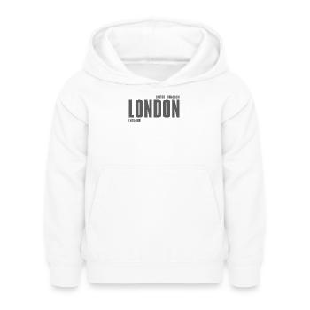 Fontaine de Londres Strong Block - Sweat à capuche Enfant - blanc - Devant - AI Model Kid Female (0cm)