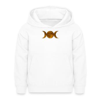 Wicca de la Triple Lune - Déesse en Or - Sweat à capuche Enfant - blanc - Devant - AI Model Kid Female (0cm)