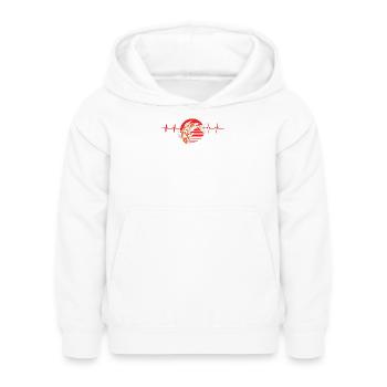 Heartbeat Koi Fish Red Sun Zen Japanese Style - Kids Hoodie - white - Front - AI Model Kid Female (0cm)