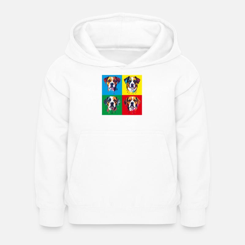 Portrait de Pop Art de chien - Sweat à capuche Enfant - blanc