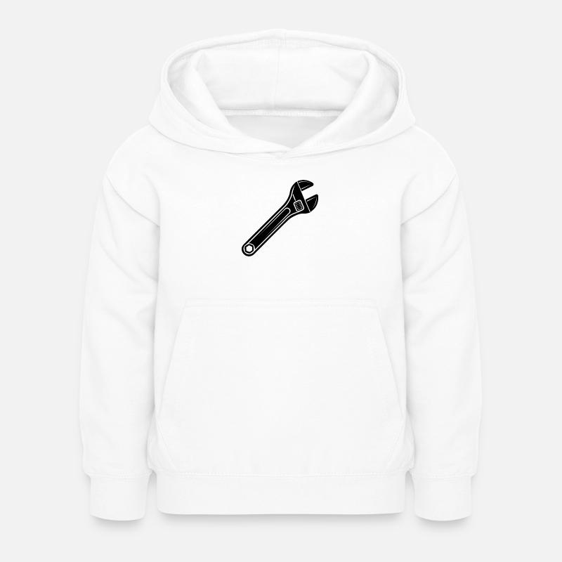 Clé à molette réglable - Sweat à capuche Enfant - blanc